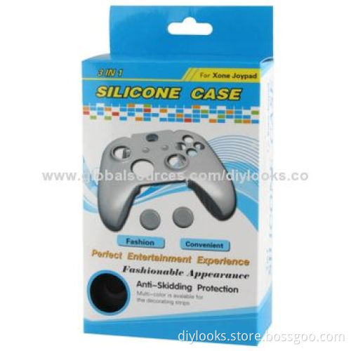 Protective Silicone Cover Case with 2 x Joystick Caps, for Xbox One Joypad (Red)